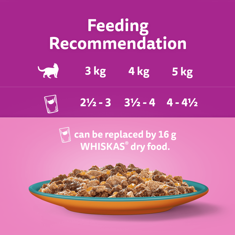 Whiskas 1+ Duo Surf & Turf in Jelly Adult Wet Cat Food Pouches, Whiskas, 80 x 85g