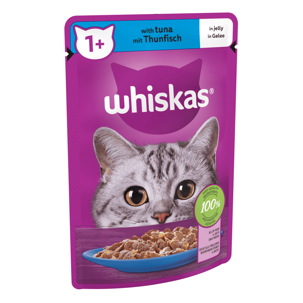 Whiskas 1+ Tuna in Jelly Pouches Adult Wet Cat Food - 28 x 85g, Whiskas,