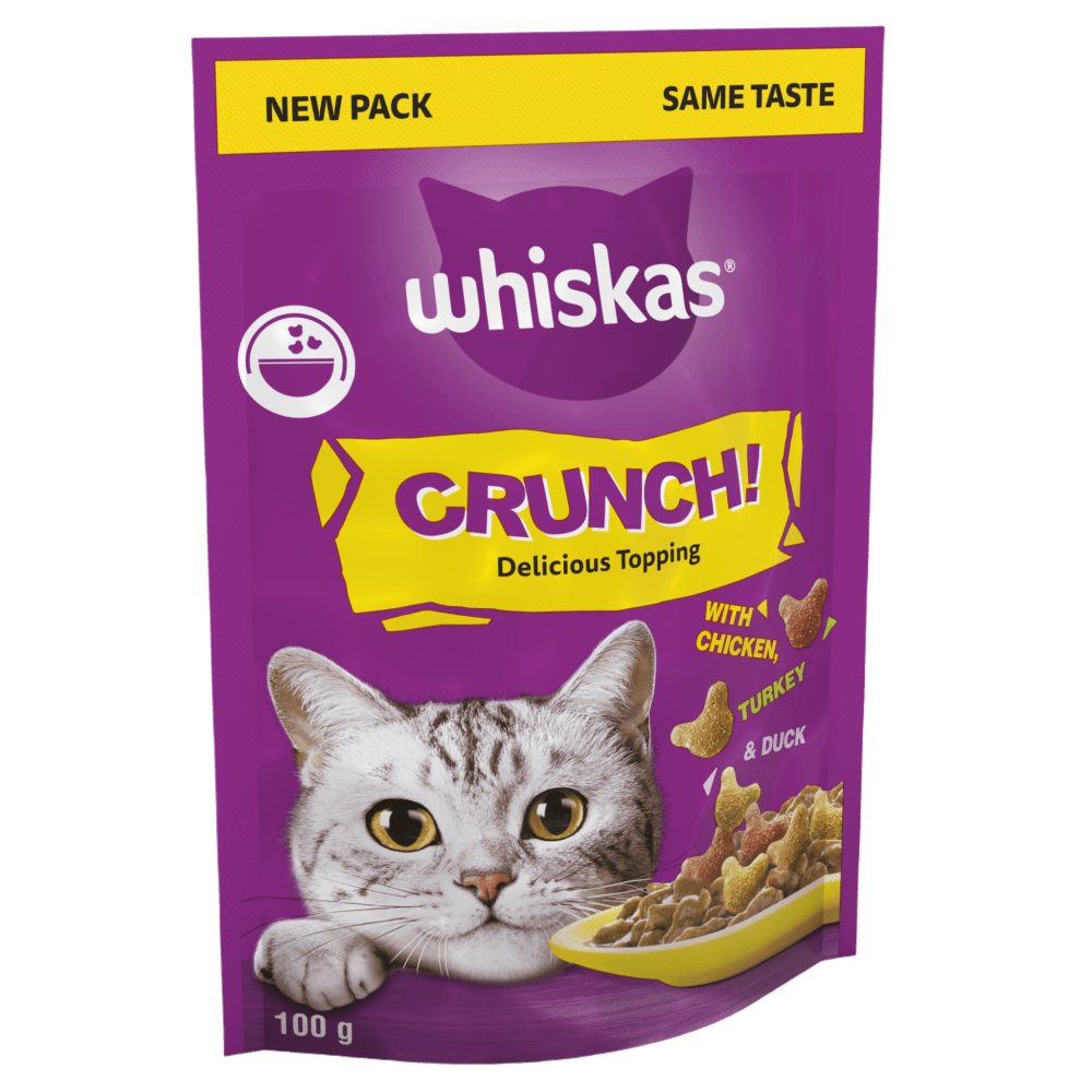 Whiskas Crunch Tasty Topping Adult Cat Treat Biscuits - 6 x 100g, Whiskas,