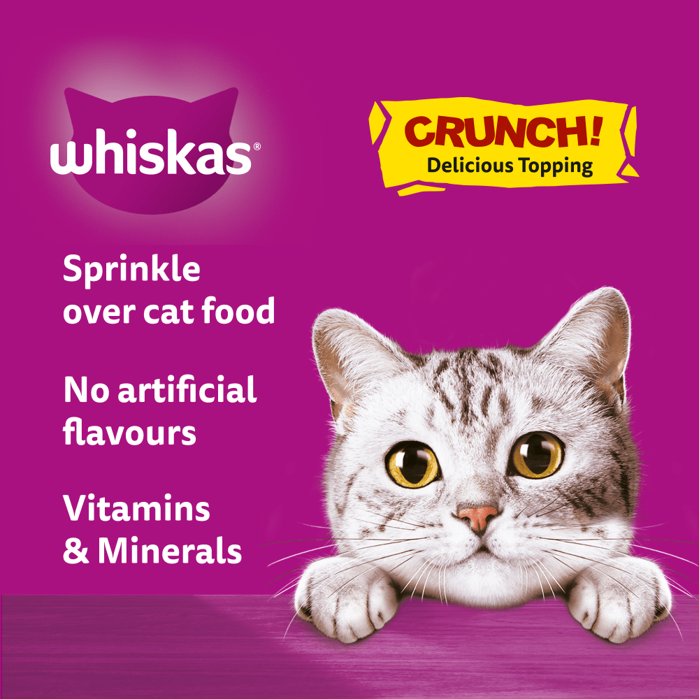 Whiskas Crunch Tasty Topping Adult Cat Treat Biscuits - 6 x 100g, Whiskas,