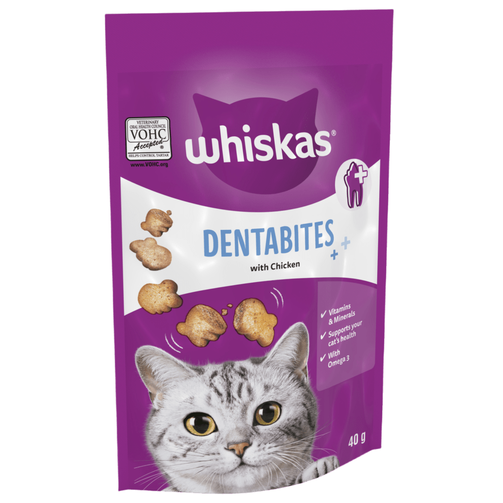 Whiskas Dentabites Adult Cat Treats with Chicken - 6 x 40g, Whiskas,