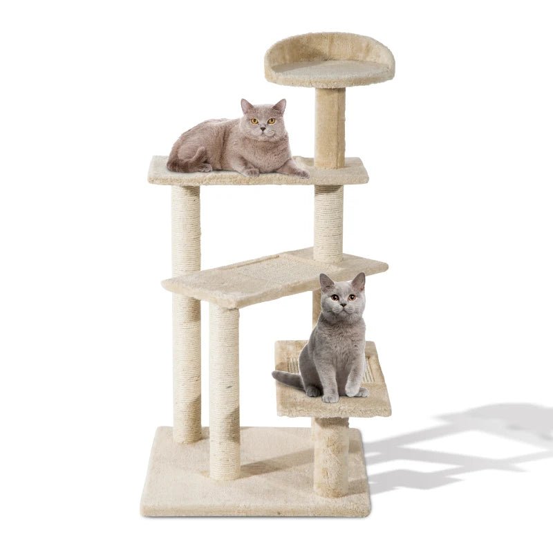 100 cm Cat Tree Climbing Tower Activity Centre, PawHut, Beige