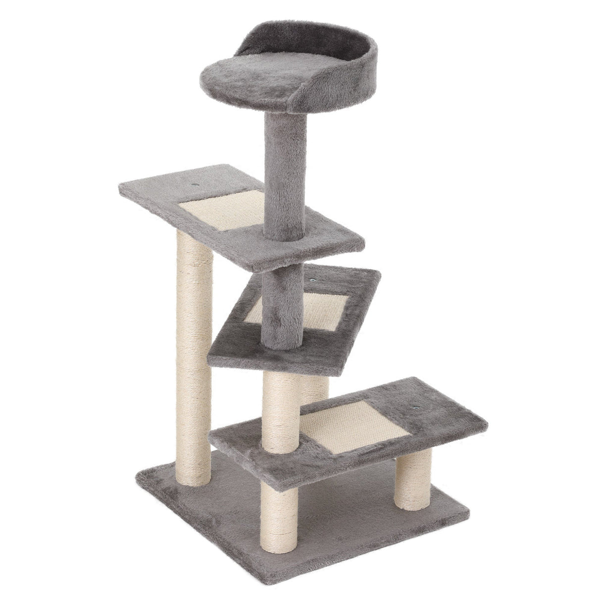 100 cm Cat Tree for Indoor Cats Kitten Scratch Scratching Post Climbing Tower Activity Centre Grey, PawHut,