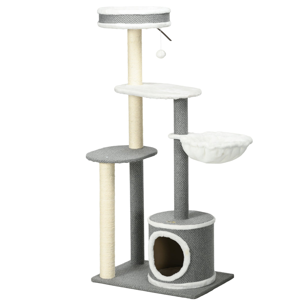 132cm Cat Tower: Hammock, Condo & Scratch Posts, PawHut,