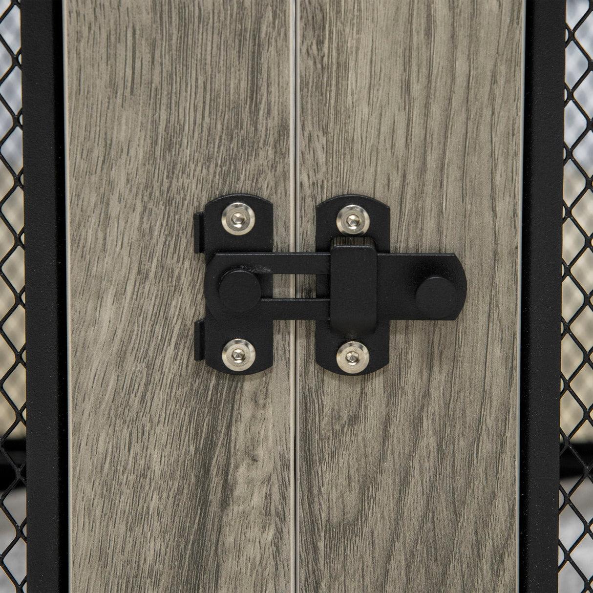 2-in-1 Dog Cage & Side Table, with Two Doors, Cushion, for Large Dogs, PawHut, Grey