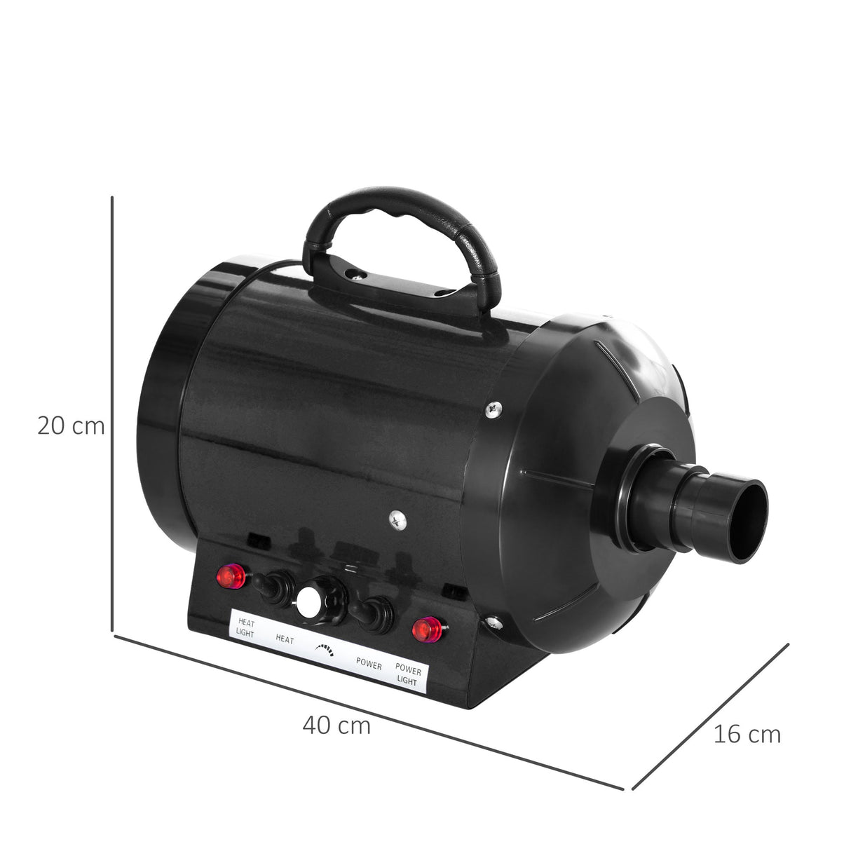 2800W Dog Pet Grooming Hairdryer Heater w/ Three Nozzles, PawHut, Purple