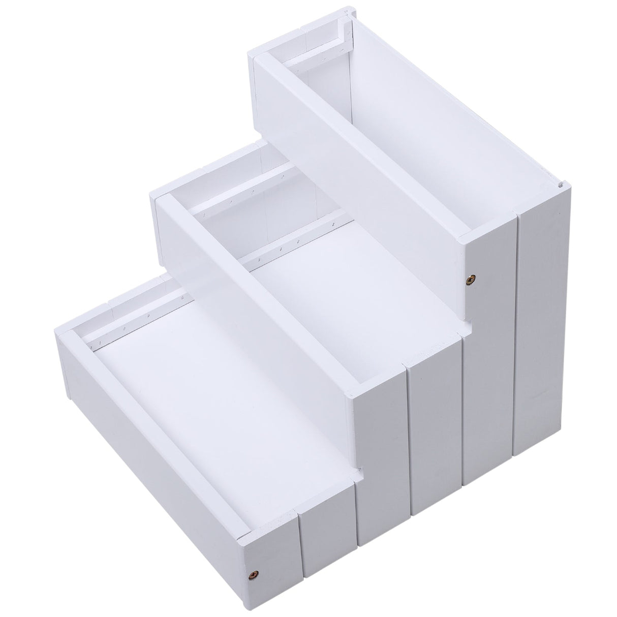 3 Step Wooden Dog Steps Pet Stairs for Dogs, Cat Ladder for Bed Couch with Storage, PawHut, Grey