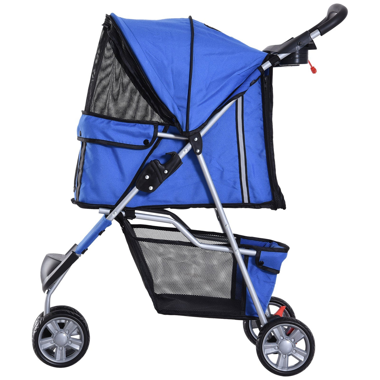 3-Wheel Pet Pram: Compact & Comfortable Pet Stroller For Miniature Dogs, PawHut, Blue