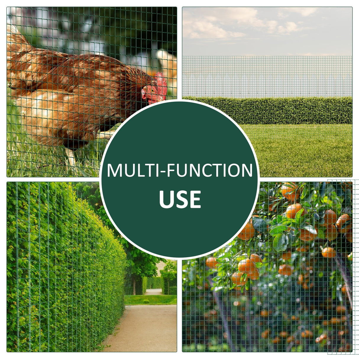 30m PVC Coated Wire Mesh Fencing for Poultry & Pet Enclosures, PawHut,