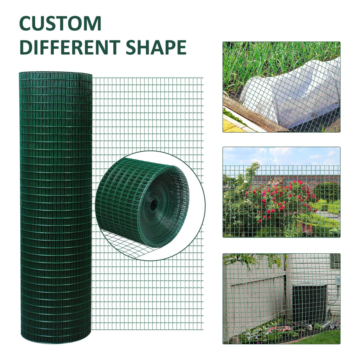 30m PVC Coated Wire Mesh Fencing for Poultry & Pet Enclosures, PawHut,