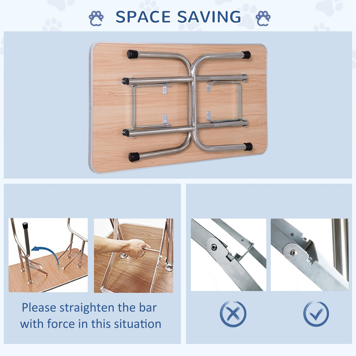 Adjustable Dog Grooming Table Rubber Top 2 Safety Slings Mesh Storage Basket Heavy Metal 107 x 60 x 170cm, PawHut, Black