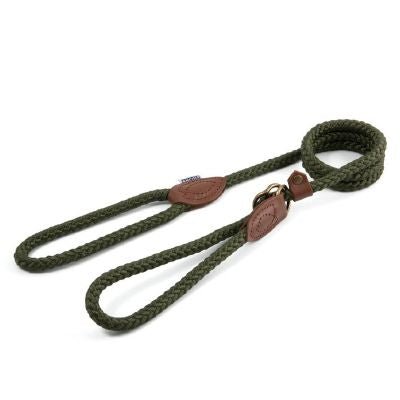 Ancol Heritage Collection Rope Slip Lead with Head Halter Green 12mm x 1.5m, Ancol,