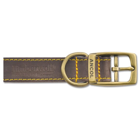 Ancol Timberwolf Sable Leather Dog Collar, Ancol, S3 28-36cm