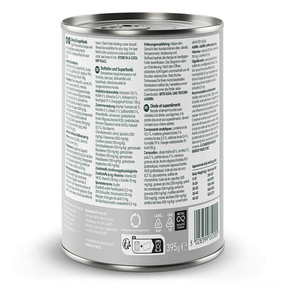 Arden Grange Adult Grain Free Turkey & Superfoods 6x395g, Arden Grange,