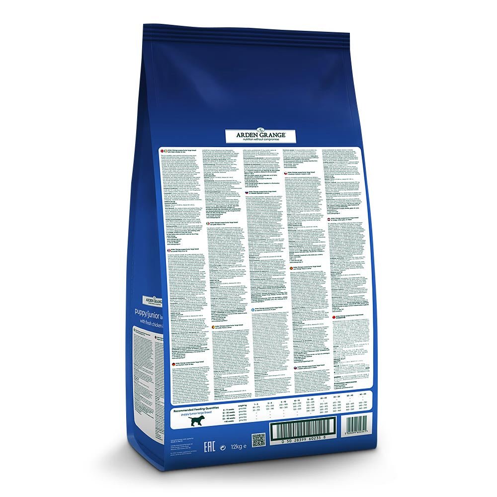 Arden Grange Dry Puppy/Junior Large Breed Dog Food with Fresh Chicken & Rice, Arden Grange, 12 kg