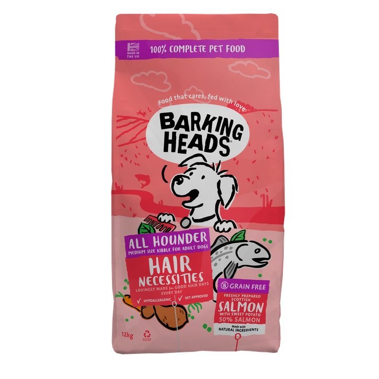 Barking Heads All Hounder Hair Necessities Grain Free Salmon, Barking Heads, 12 kg