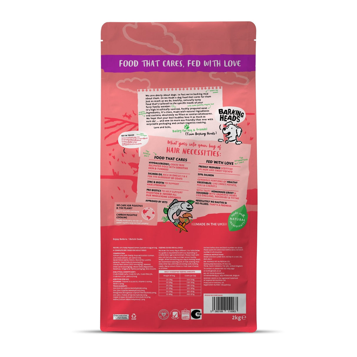 Barking Heads All Hounder Hair Necessities Grain Free Salmon, Barking Heads, 4x2kg