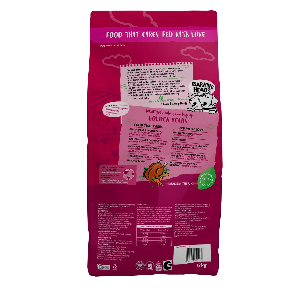 Barking Heads Big Foot Golden Years Chicken 12 kg, Barking Heads,