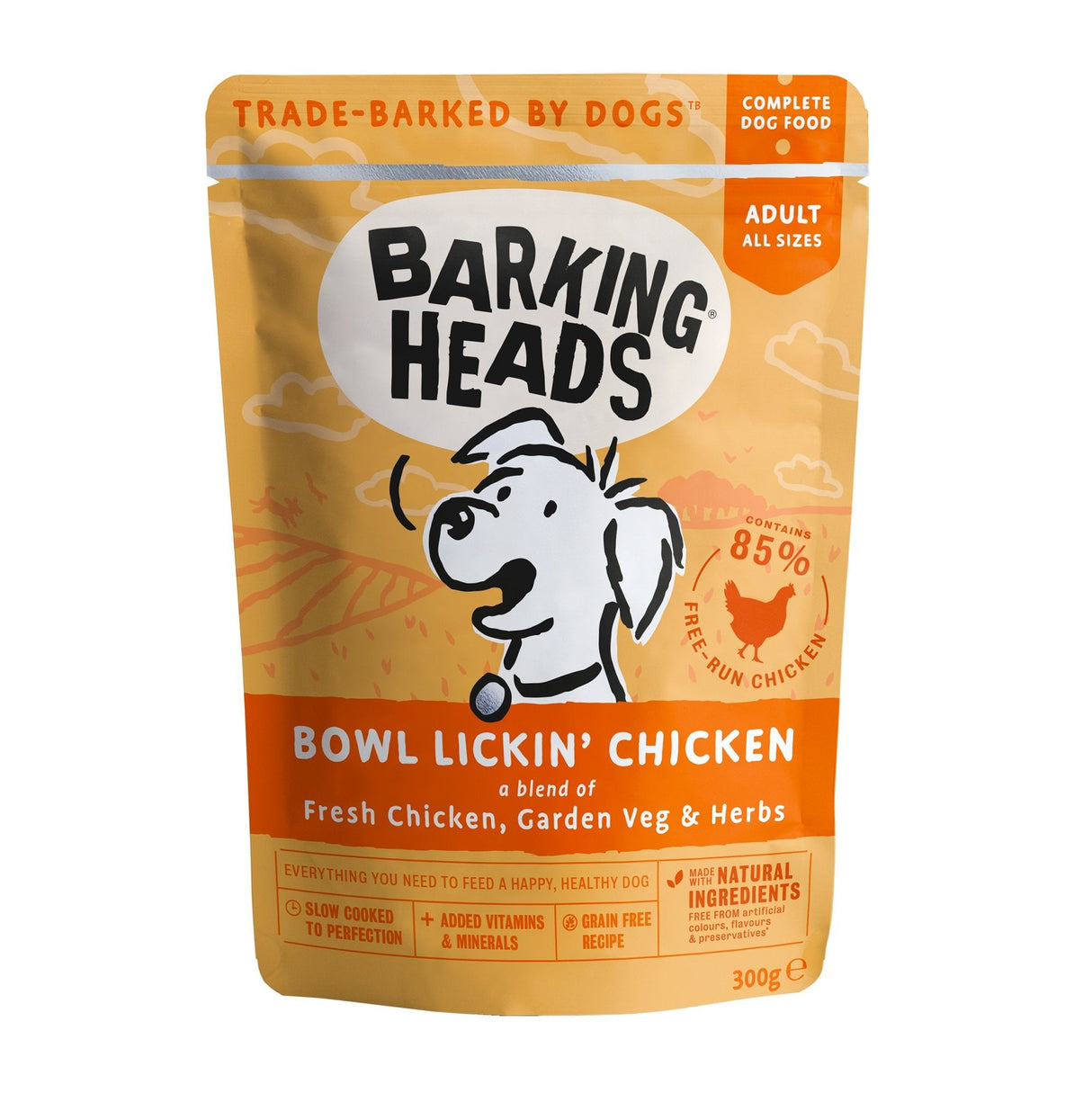 Barking Heads Bowl Lickin' Wet Grain Free Chicken 10x300g, Barking Heads,