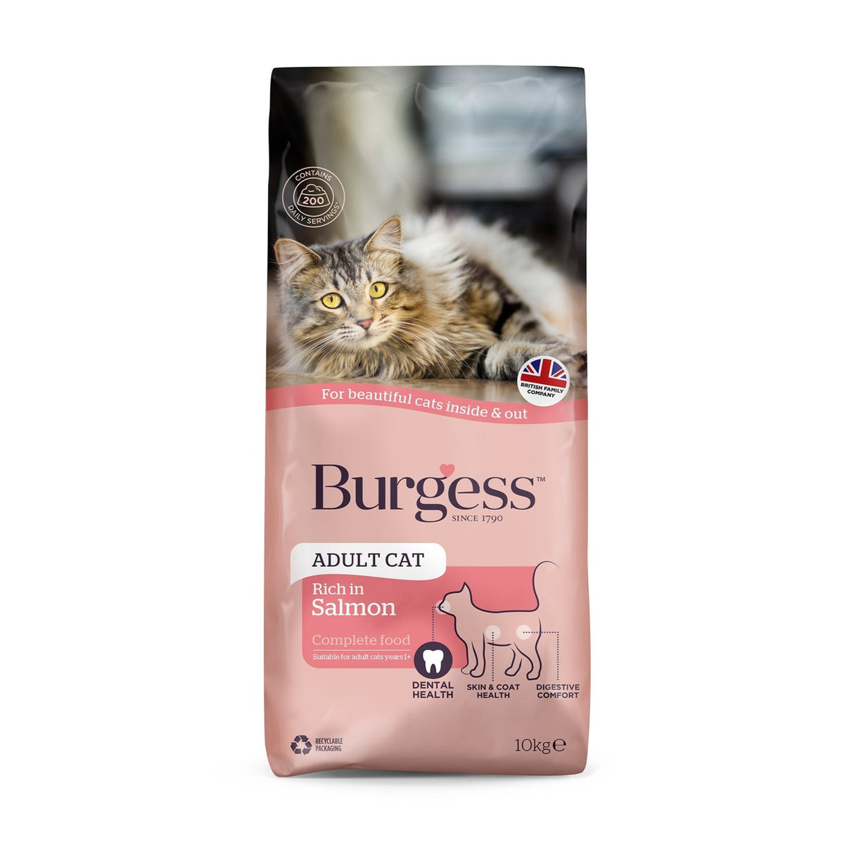Burgess Adult Cat Rich in Scottish Salmon, Burgess, 10 kg