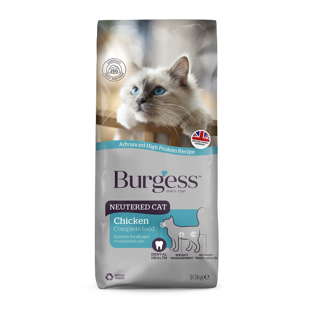 Burgess Neutered Cat Chicken, Burgess, 10 kg