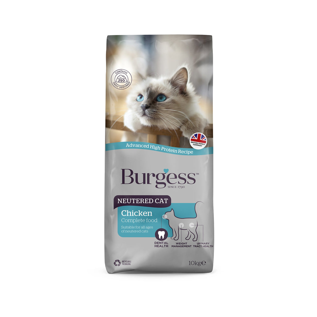 Burgess Neutered Cat Chicken, Burgess, 10 kg