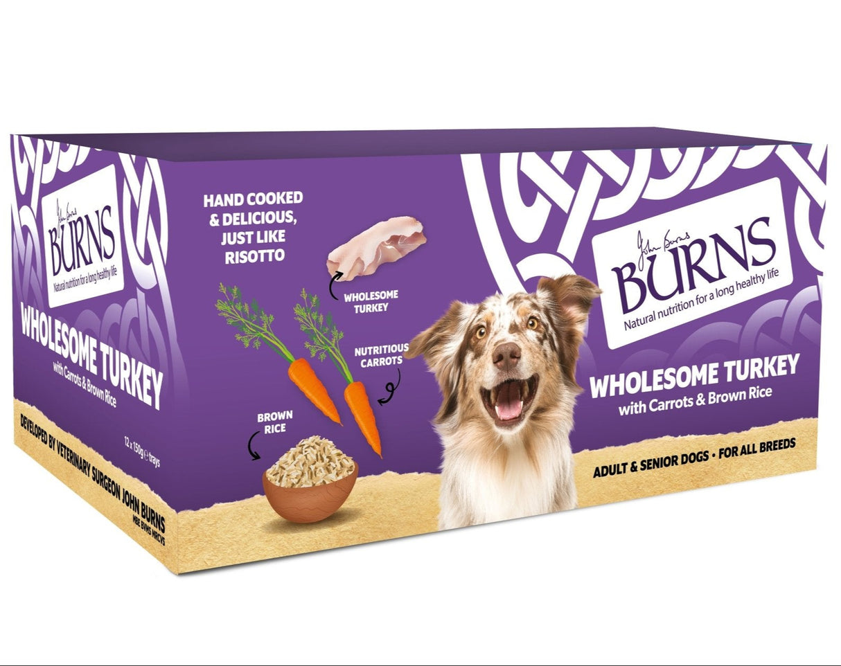 Burns Dog Tray Wholesome Turkey, Burns, 12x150g
