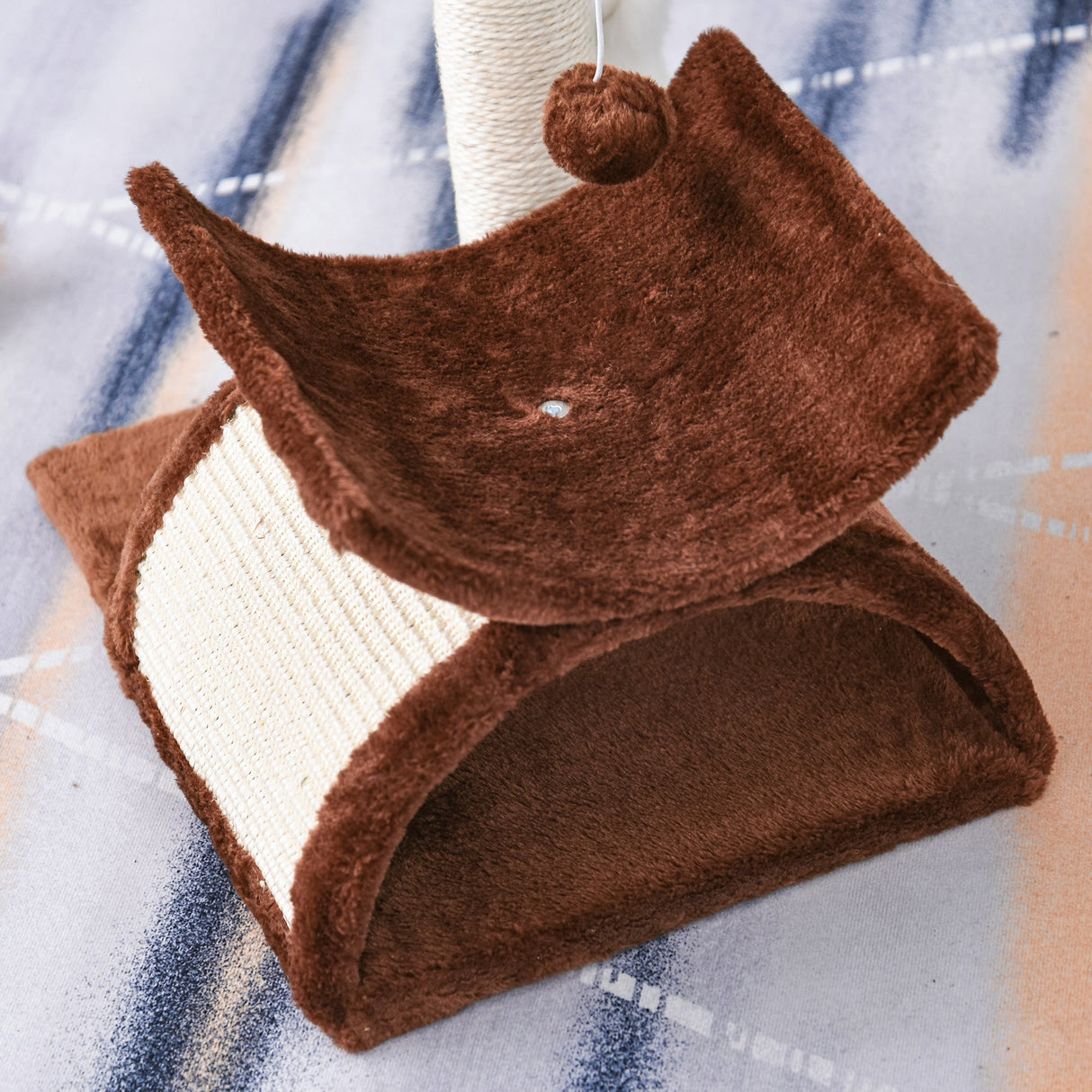 Cat Tree, Cat Tower for Kittens, Small Cat Condo with Rotatable Top Bar, Sisal Scratching Post, Tunnel, Dangling Balls, PawHut, Brown