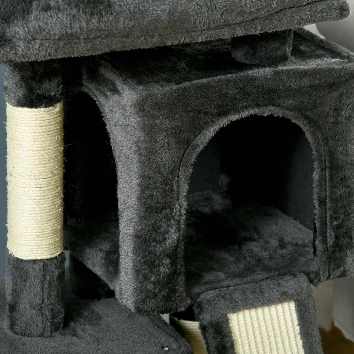 Cat Tree for Indoor Cats Activity Center Kitten Scratching Post Climbing Tower, PawHut, Black
