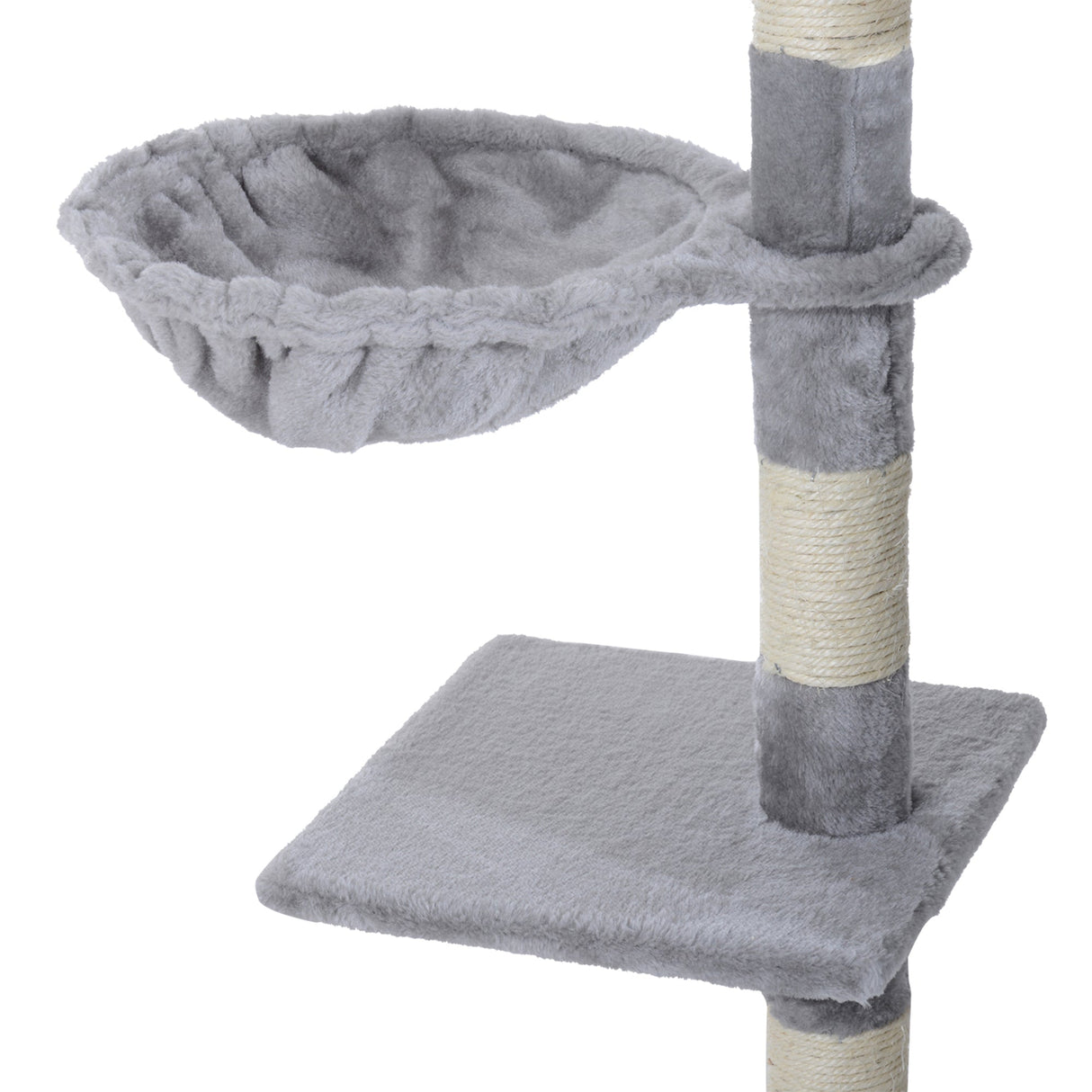 Cat Tree for Indoor Cats Kitten Scratching Post Scratch Scratcher Climb Activity Center Play House Pet Furniture 125cm (Grey), PawHut,