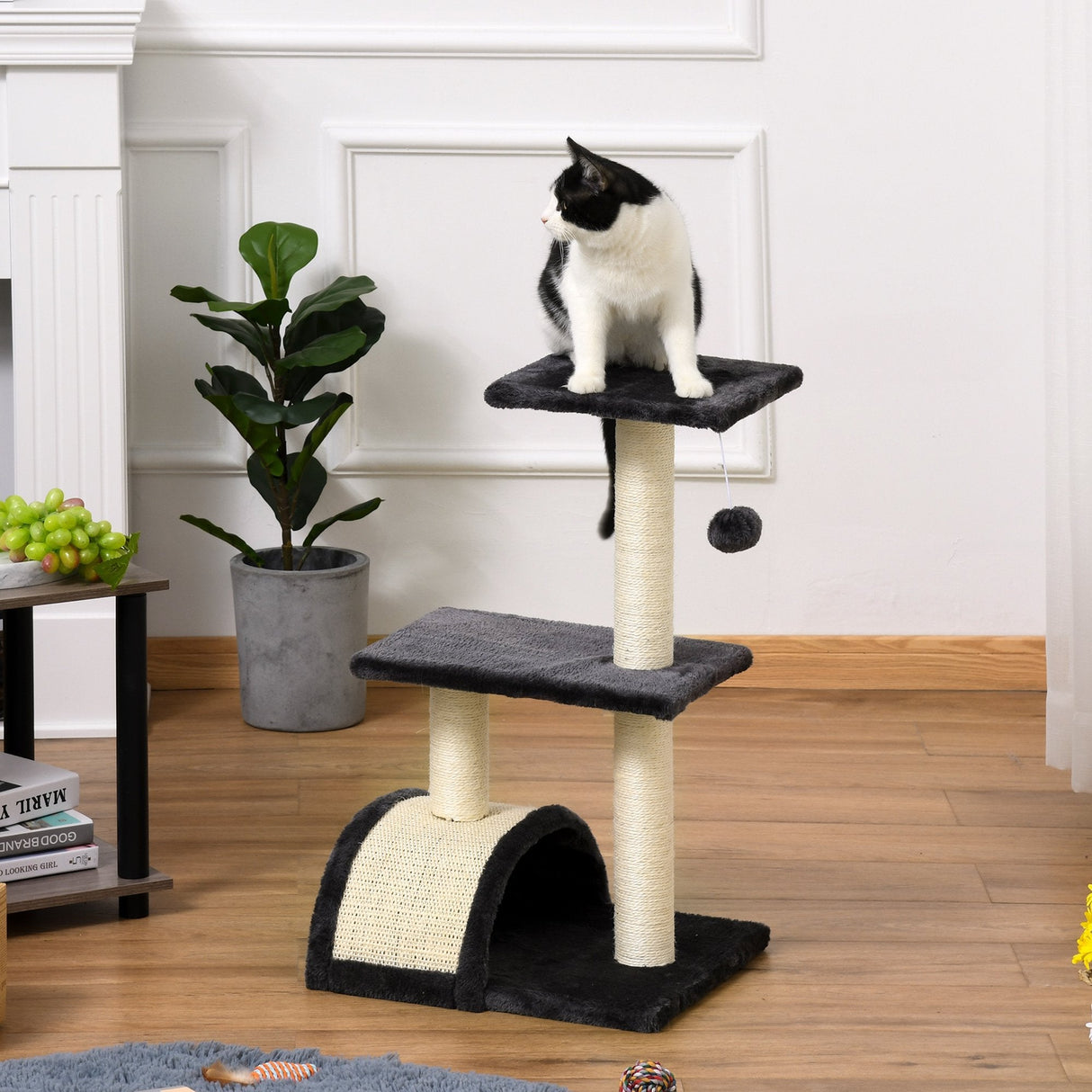 Cat tree Tower 72cm Climbing Activity Centre Kitten-Grey, PawHut,