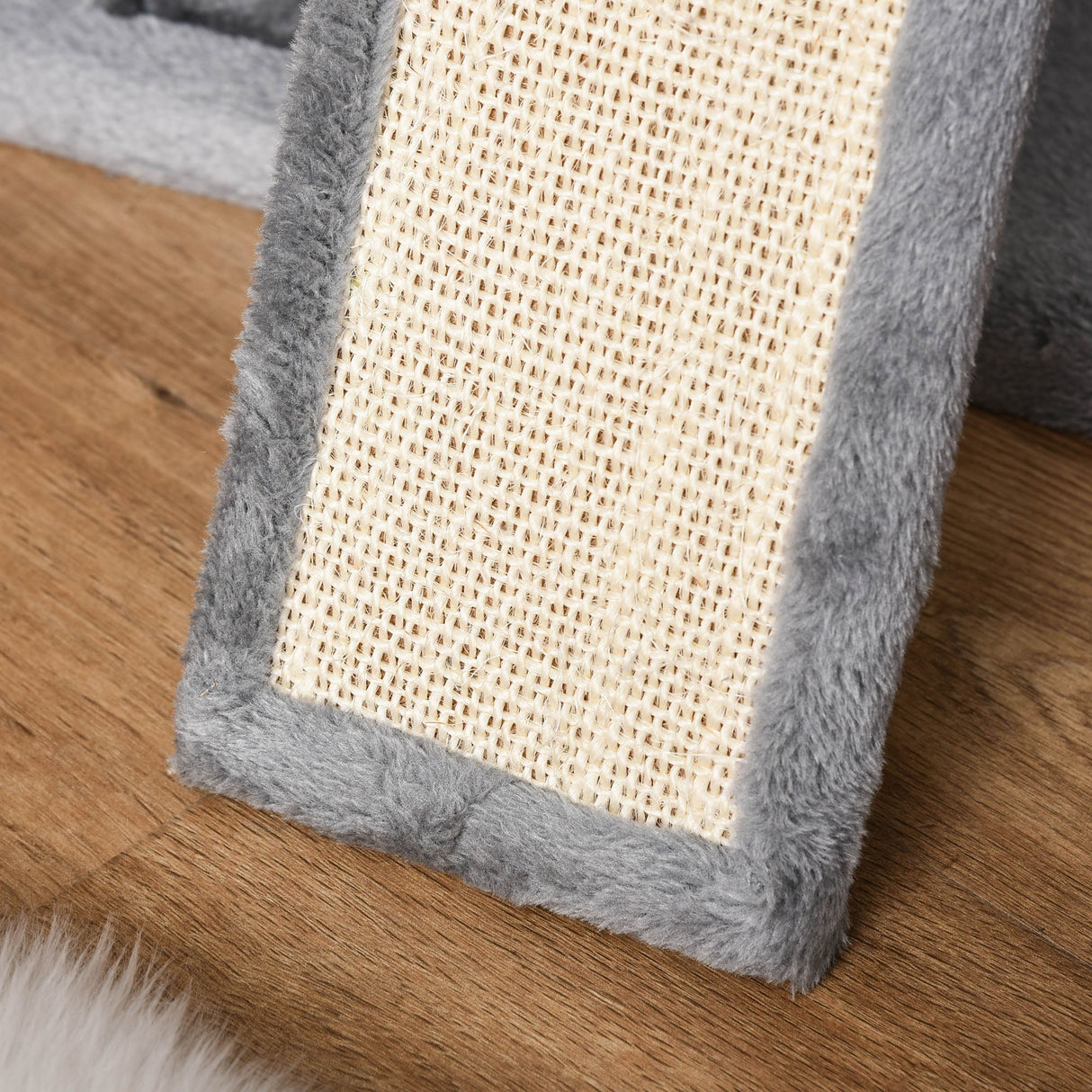 Cat Tree Tower for Indoor Cats, 111cm Kitten Activity Centre with Scratching Post Pad Hammock Condo Bed Ball Toy, Grey, PawHut,