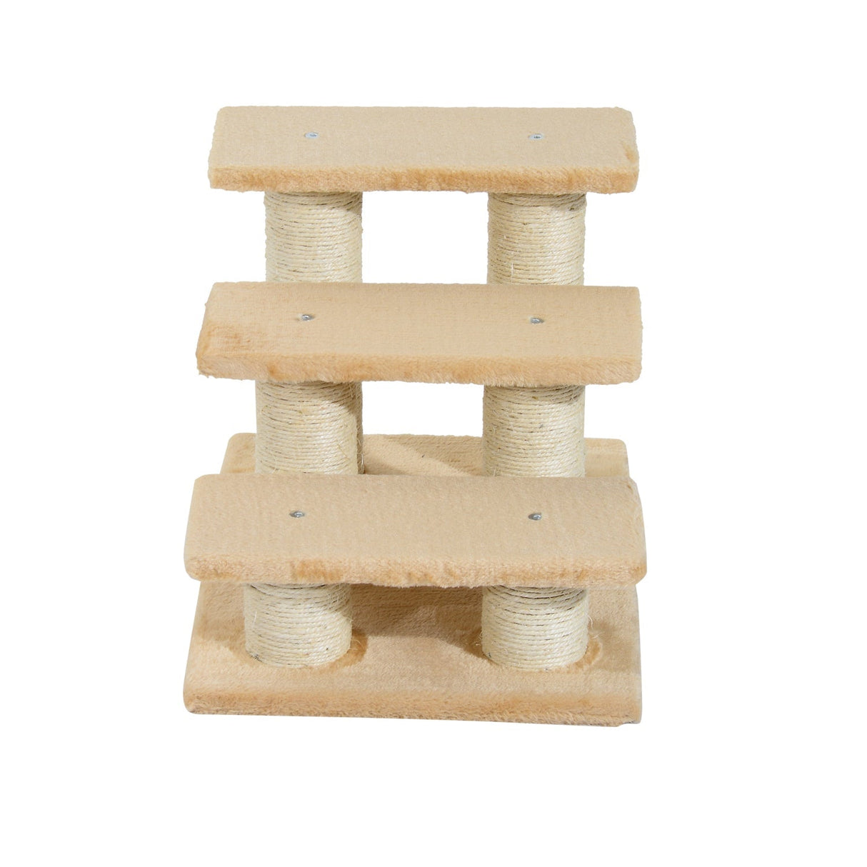 Cats 3-Tier Particle Board Stair Scratch Tree Beige, PawHut,