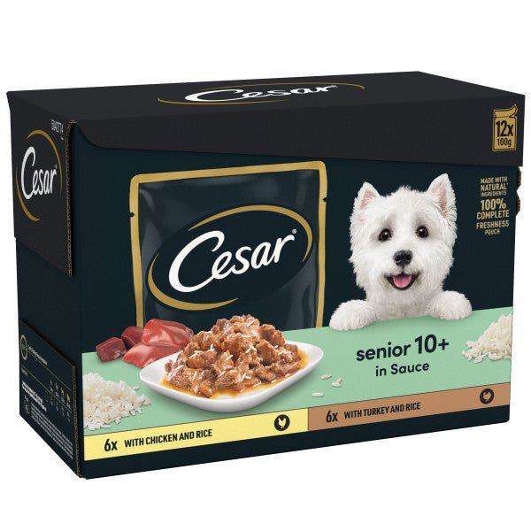 Cesar Pouch Senior 10+ Mixed Selection in Sauce 4x (12x100g), Cesar,