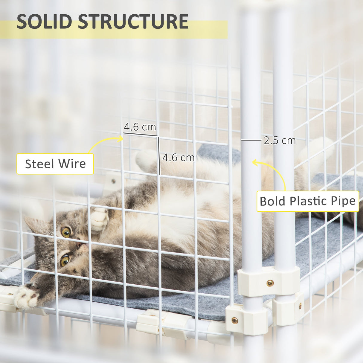 DIY Rabbit Hutch, 9PCs Guinea Pig Hutch, Large Bunny Cage with Door, Ladder, Divider for Small Animals, PawHut,