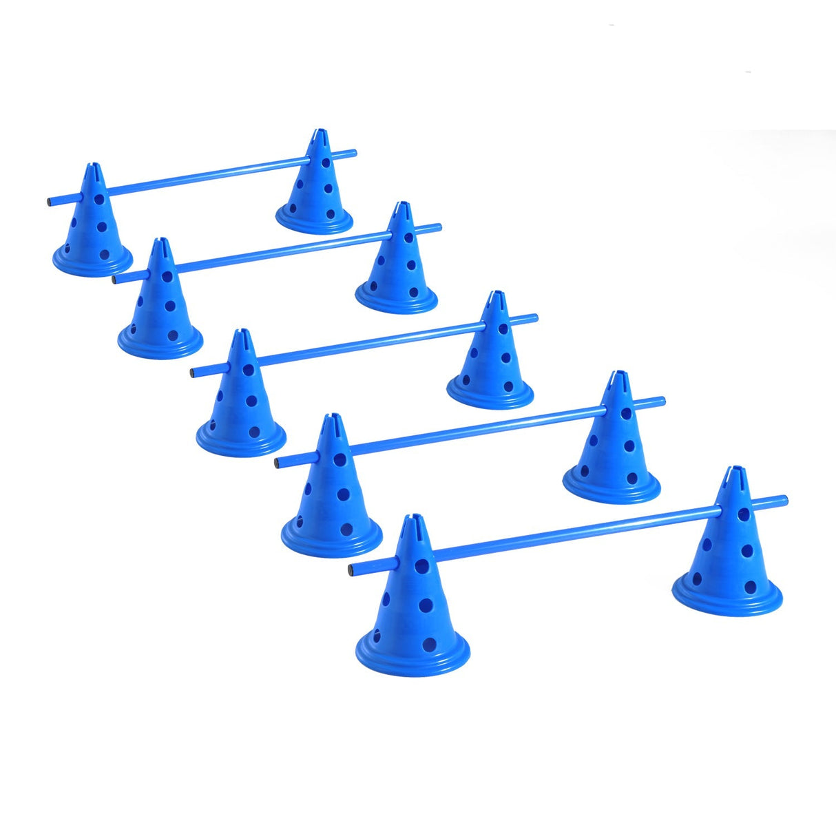 Dog Agility Equipment Jumps Kit with 5 Cross Bars & 10 Conical Barrels, PawHut,