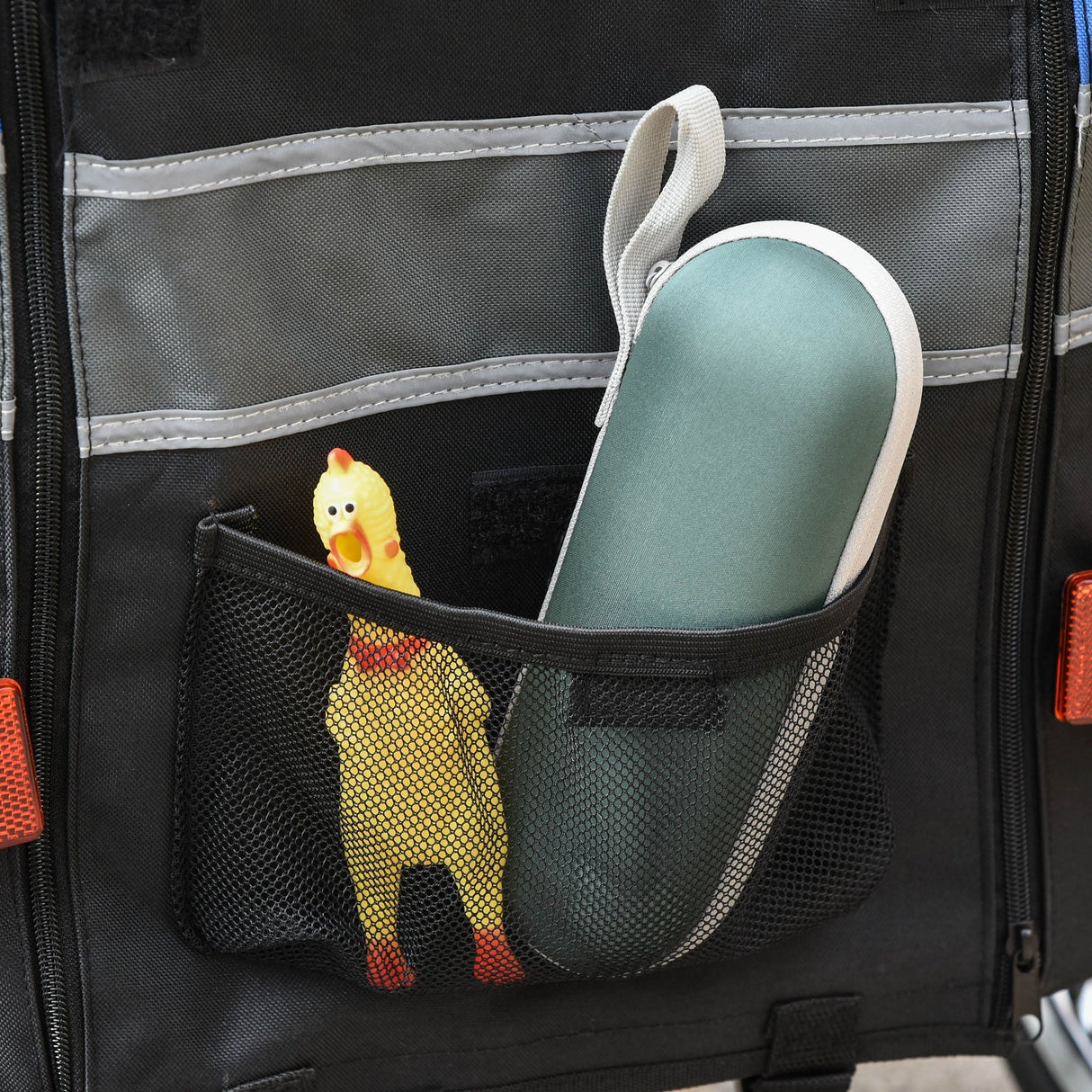 Dog Bike Trailer 2-in-1 Pet Cart Carrier Stroller Pushchair for Bicycle with 360° Rotatable Front Wheel Reflectors Weather Resistant Blue, PawHut,