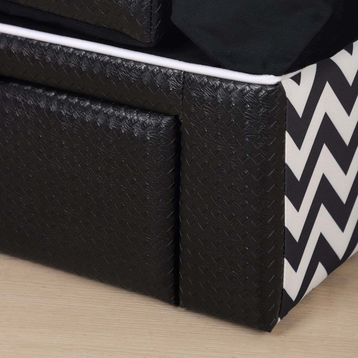 Dog Sofa Bed with Storage Drawer, Elevated Dog Couch for Small Dogs, with Soft Cushion, Removable and Washable Cover, Black, PawHut,