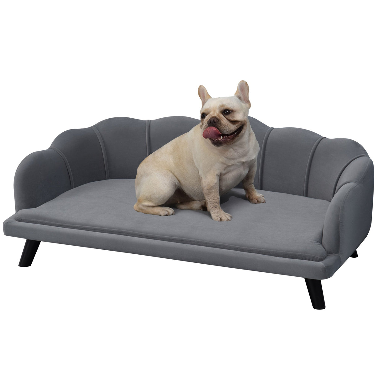 Dog Sofa, Pet Couch Bed for Medium, Large Dogs, with Legs, Cushion, PawHut, Grey