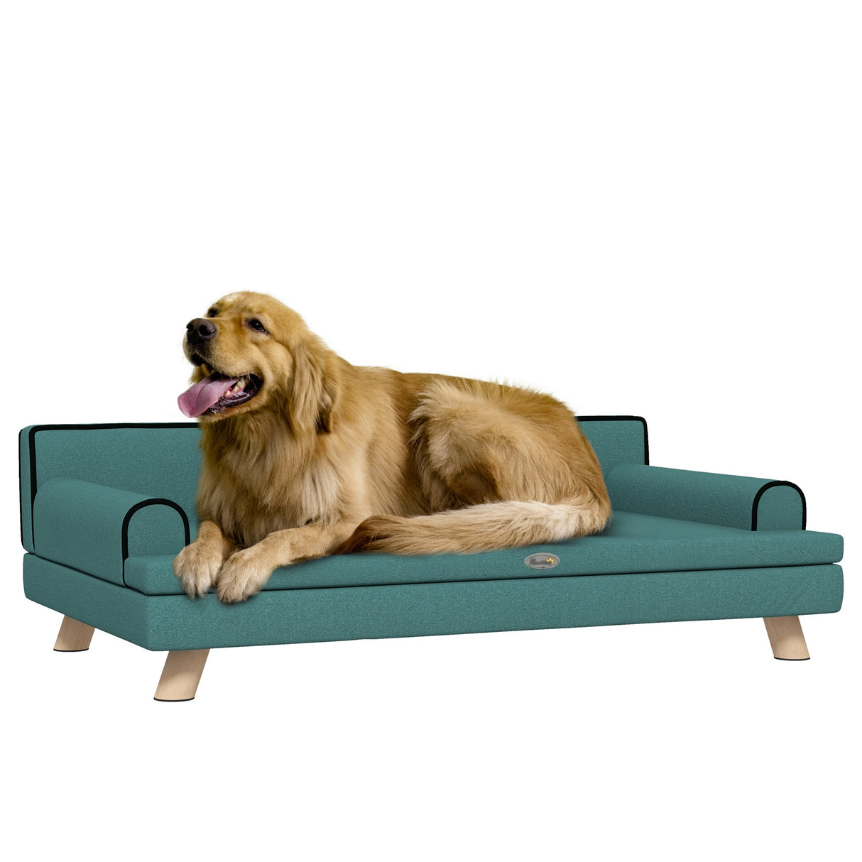 Dog Sofa, with Wooden Legs, Water-Resistant Fabric, for Medium & Large Dogs, PawHut, Green