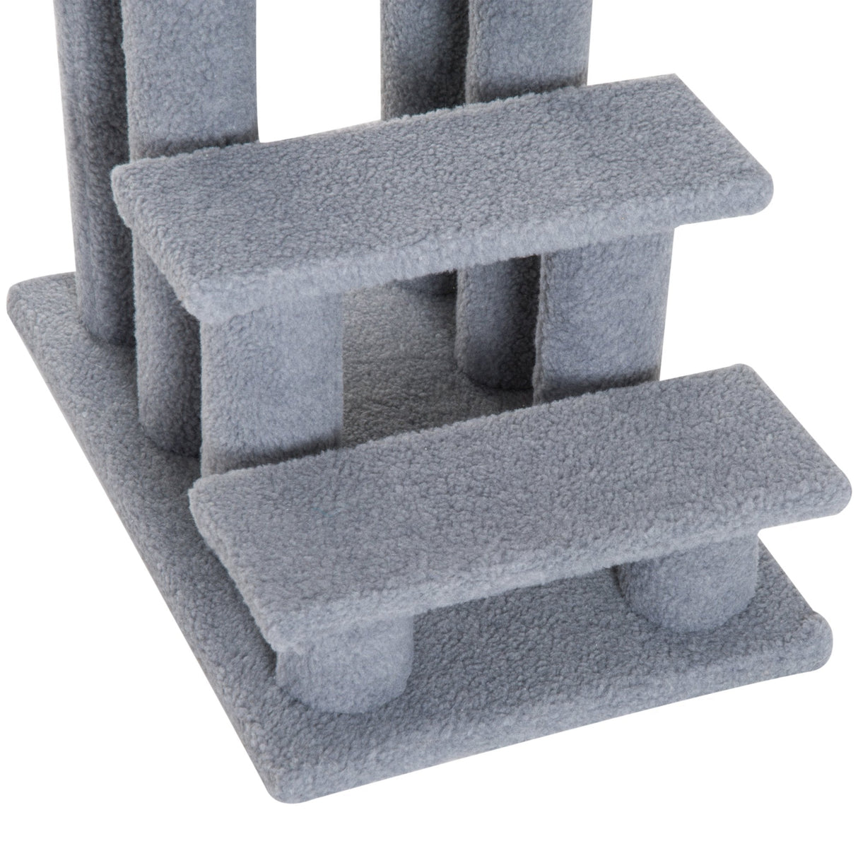 Dog Steps for Bed 4 Step Pet Stairs for Sofa Dog Cat Climb Ladder 63x43x60 cm Grey, PawHut,