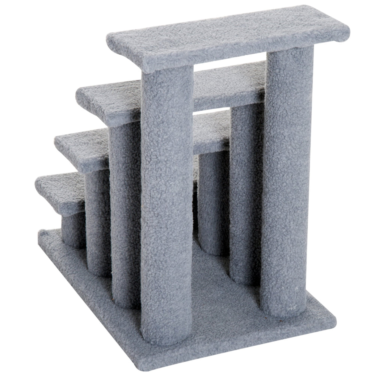 Dog Steps for Bed 4 Step Pet Stairs for Sofa Dog Cat Climb Ladder 63x43x60 cm Grey, PawHut,
