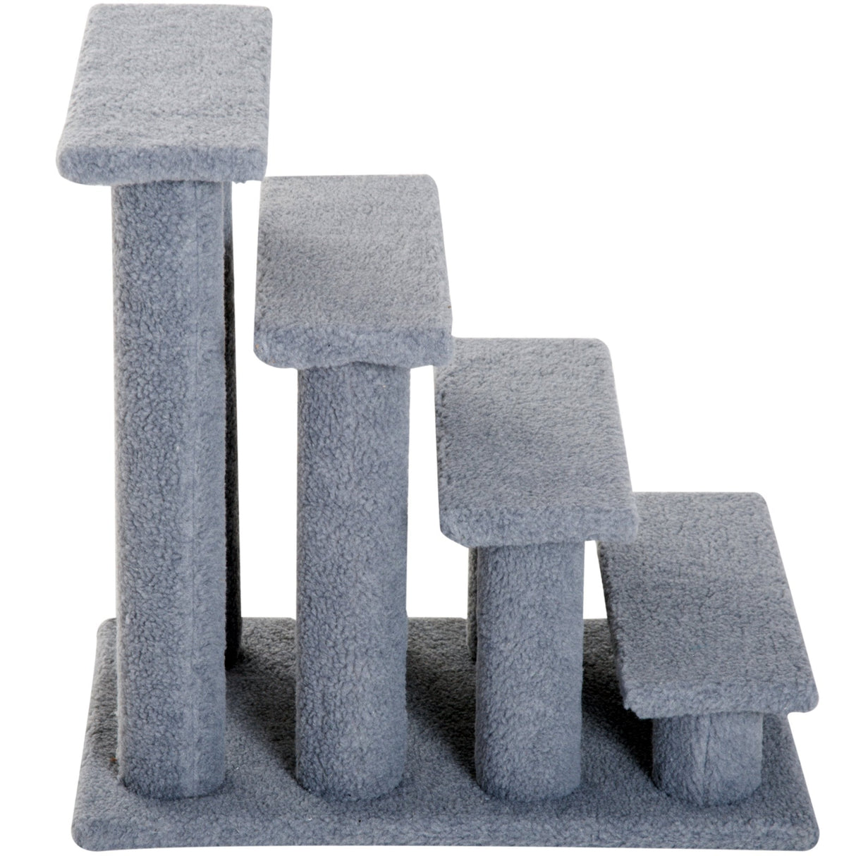 Dog Steps for Bed 4 Step Pet Stairs for Sofa Dog Cat Climb Ladder 63x43x60 cm Grey, PawHut,