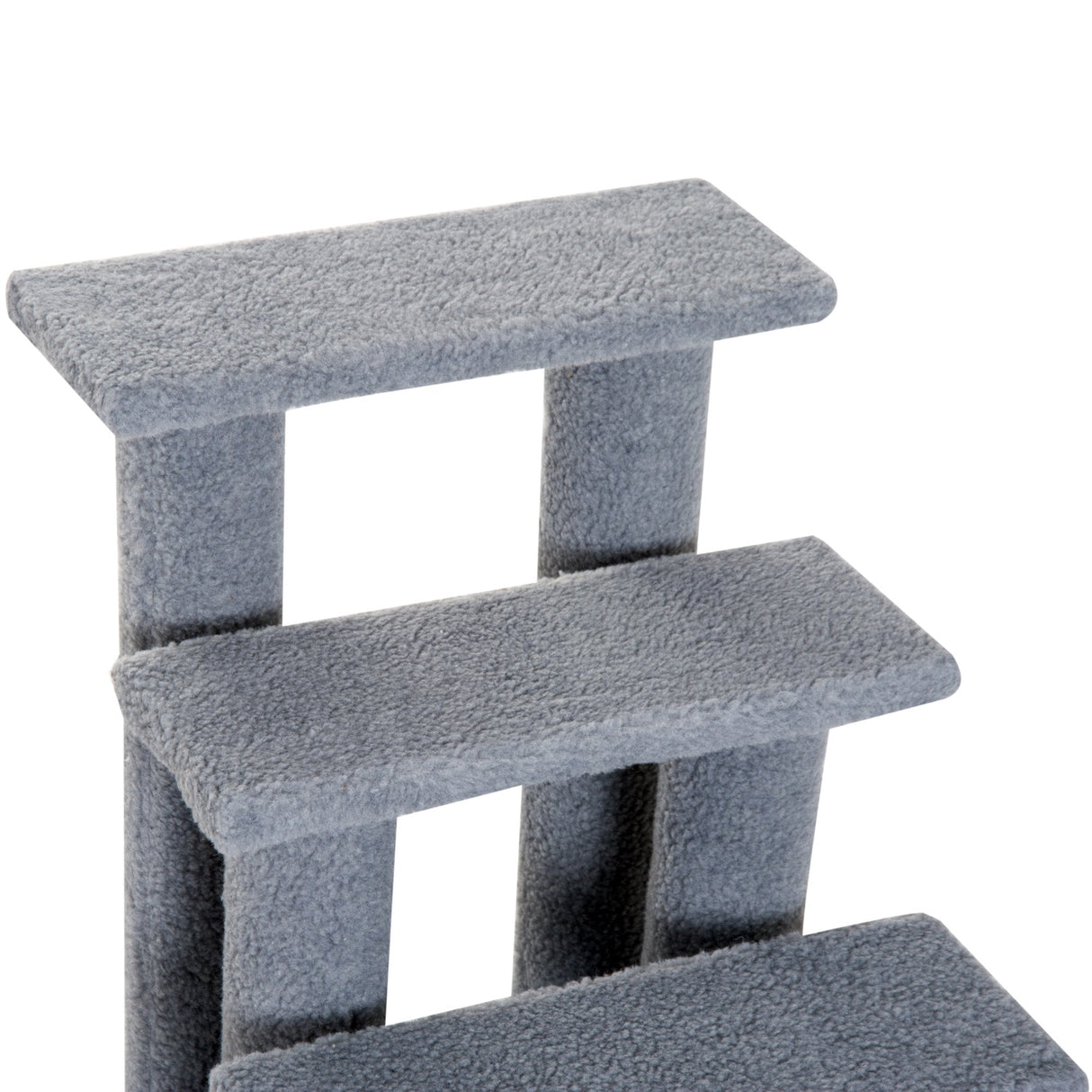 Dog Steps for Bed 4 Step Pet Stairs for Sofa Dog Cat Climb Ladder 63x43x60 cm Grey, PawHut,