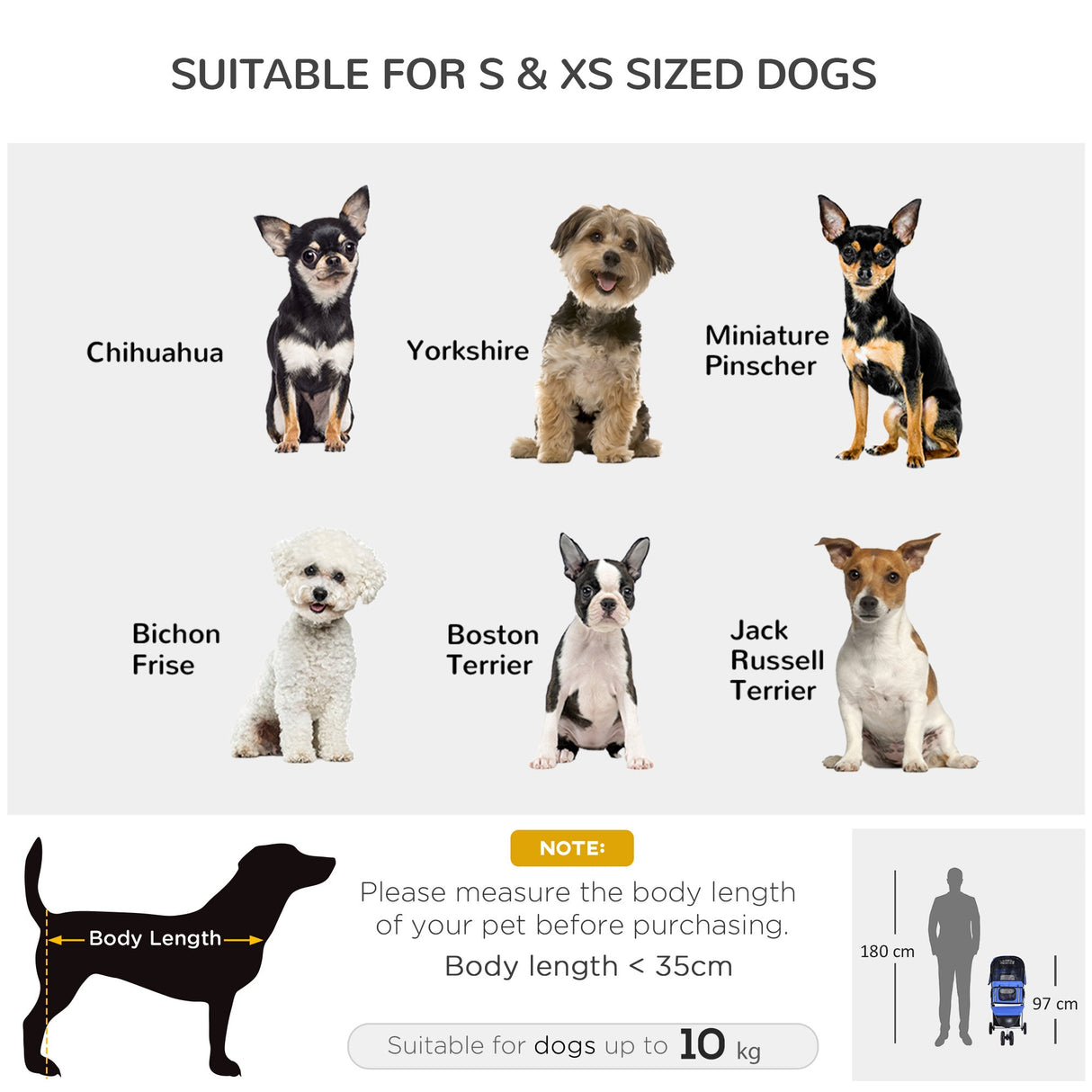 Dog Stroller with Cover for Small Miniature Dogs, Folding Cat Pram Dog Pushchair with Cup Holder, Storage Basket, Reflective Strips, PawHut, Blue