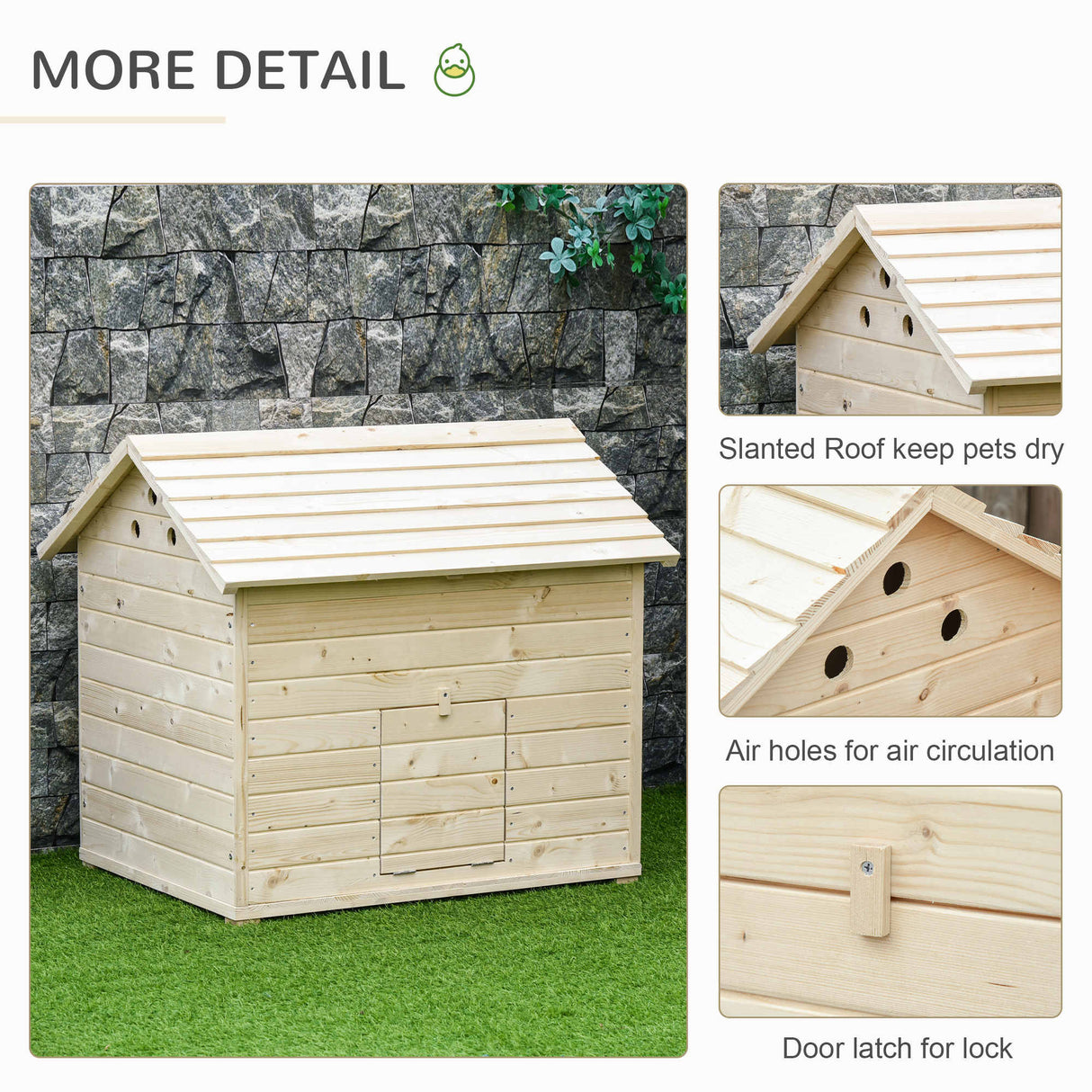 Durable Wooden Duck House for Small Flock | Easy-Access Roof, PawHut,