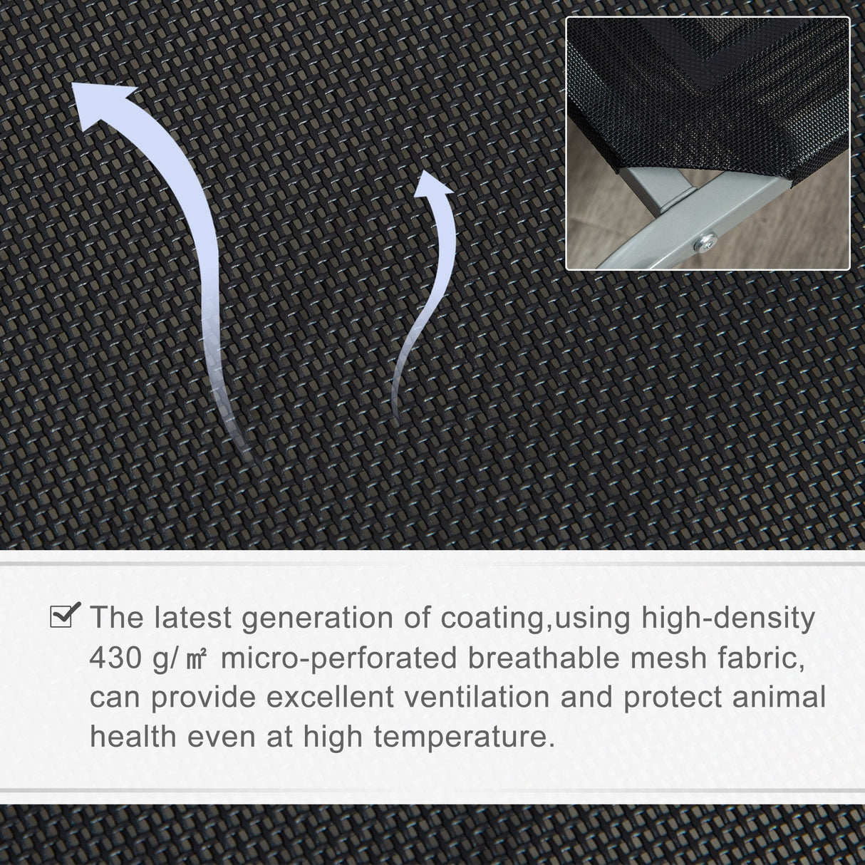 Elevated Pet Bed Cooling for Large Sized Dogs with Non-slip Pads Steel Frame Breathable Mesh Fabric, 130 x 90 x 20 cm, PawHut,