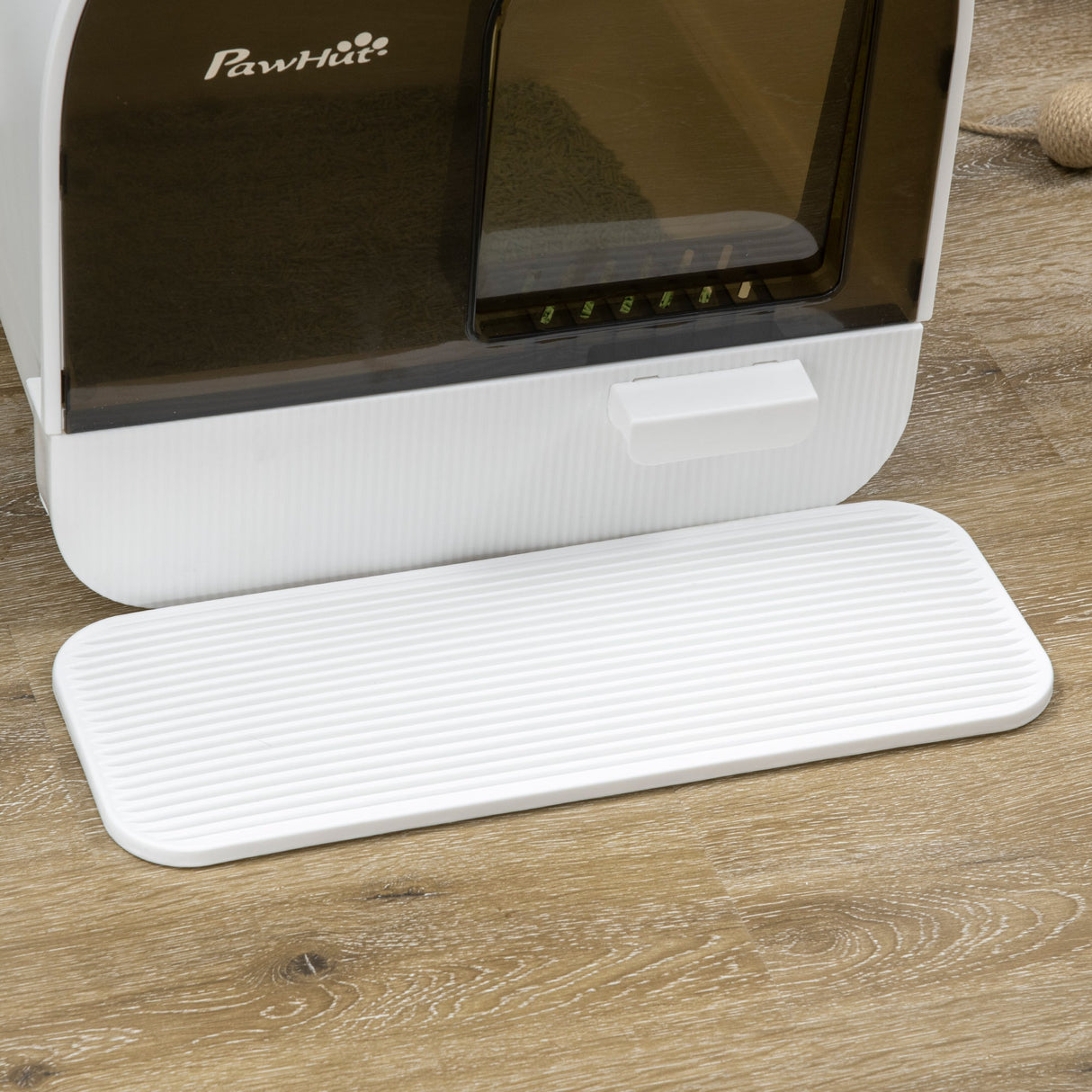 Enclosed Cat Litter Box with Filter, Scoop, and Tray - Ideal for Small Cats, PawHut, White