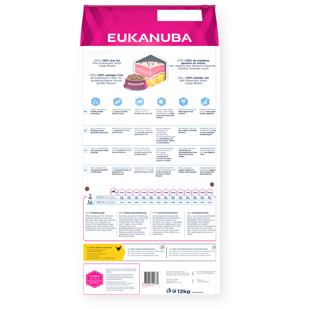 Eukanuba Daily Care Weight Control Adult Large Breed Dry Dog Food 12 kg, Eukanuba,