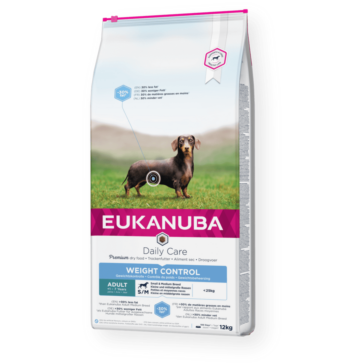 Eukanuba Daily Care Weight Control Adult Small/Medium Breed Dry Dog Food, Eukanuba, 12 kg